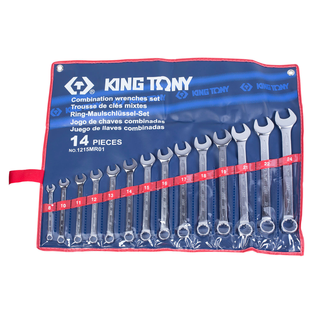 KING TONY (1215MR01) Набор комбинированных ключей 8-24 мм, 14 предметов