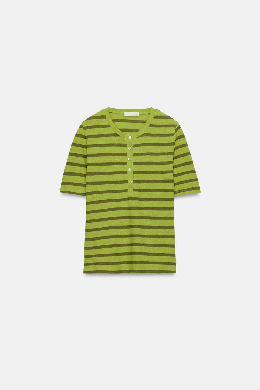 ФУТБОЛКА С ЛЬНОМ И ПУГОВИЦАМИ — ZARA