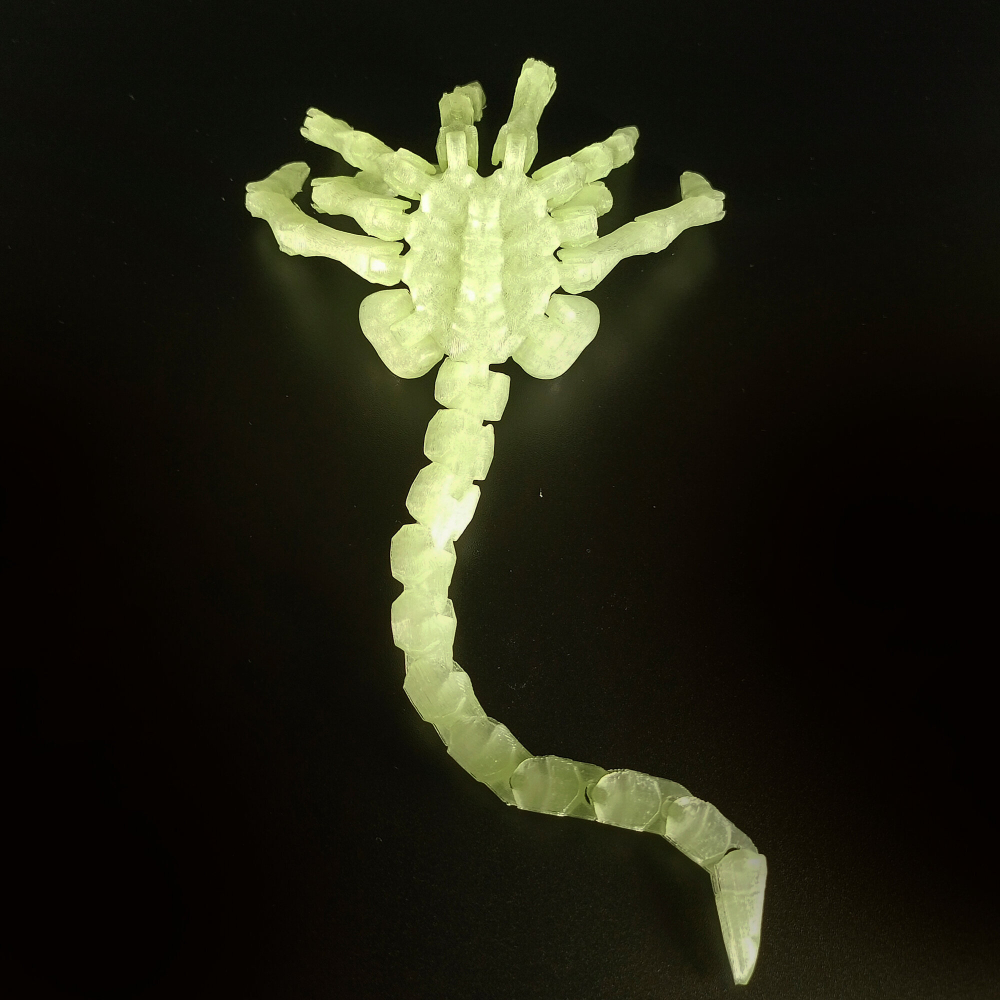 Лицехват из к/ф Чужой (FaceHugger), 3D печать, светящийся зеленым