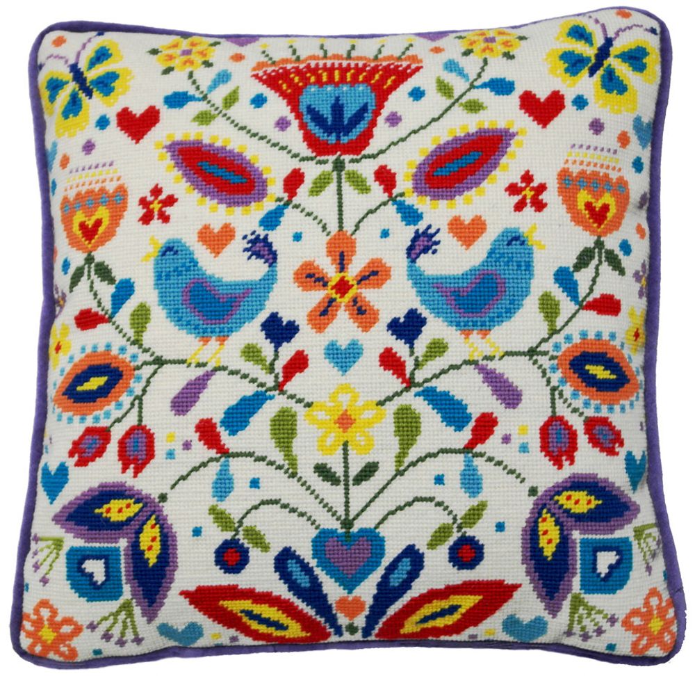 Набор для вышивания нитками Bothy Threads, подушка Summer Melody (Летняя мелодия), 35,5х35,5 см