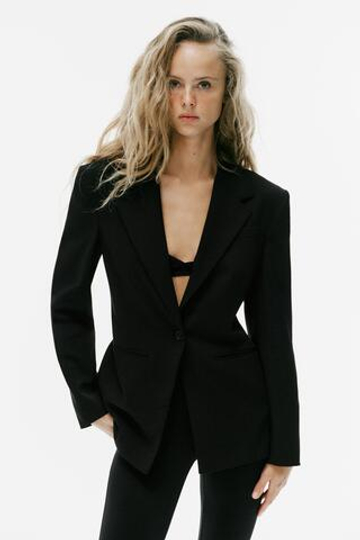 ZARA БЛЕЙЗЕР ОВЕРСАЙЗ С ШЛИЦЕЙ СЗАДИ, ЧЕРНЫЙ