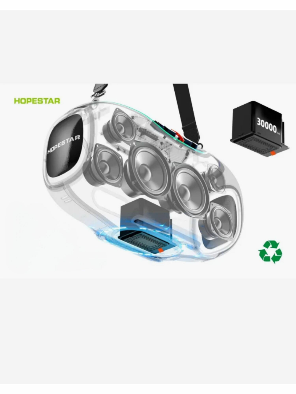 Колонка HOPESTAR A80, 350 Вт, с микрофоном, черная