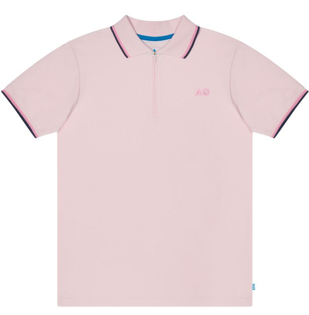 Женское поло Australian Open Half-Zip AO Logo - Розовый