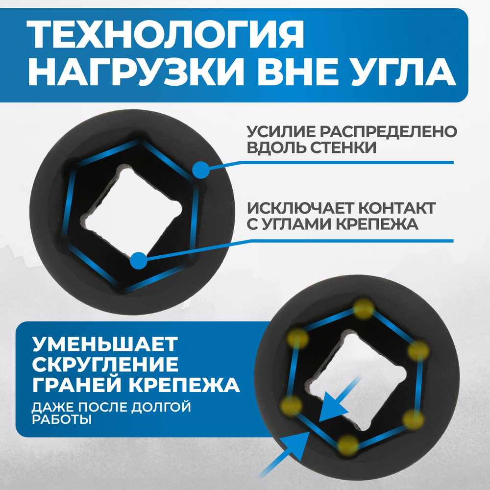 OPT-40215 Набор ударных головок глубоких 1/2", 10-32 мм, 15 предметов