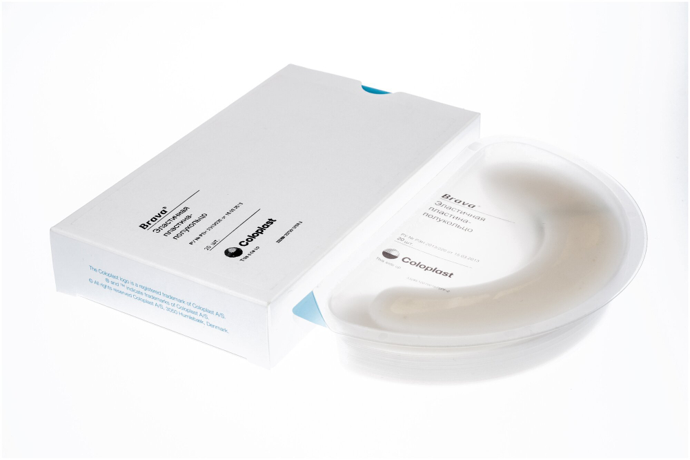 20 шт. Эластичная пластина-полукольцо Brava® Coloplast для дополнительной фиксации калоприемников