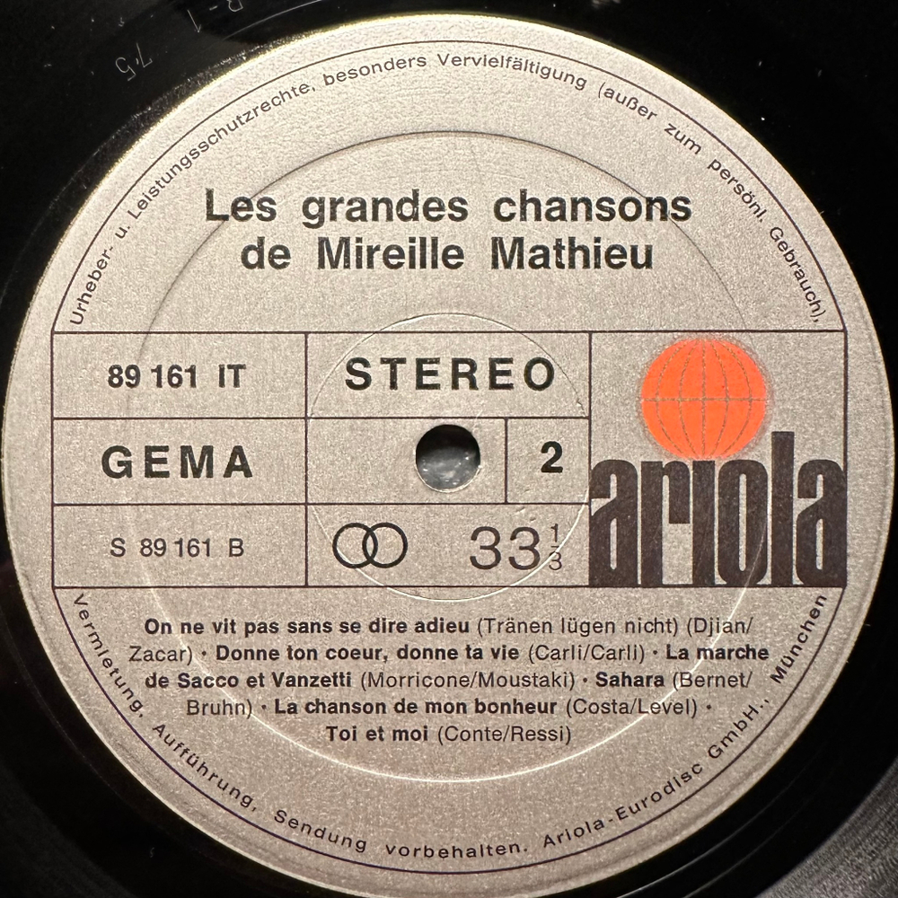 Mireille Mathieu - Les Grandes Chansons (Европа 1975г.)