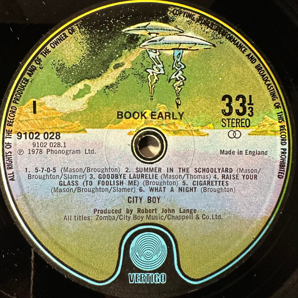 City Boy ‎– Book Early (Англия 1978г.)