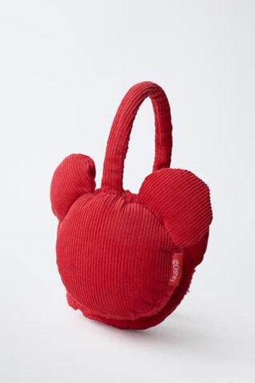 ZARA ВЕЛЬВЕТОВЫЕ НАУШНИКИ MICKEY MOUSE © DISNEY, КРАСНЫЙ