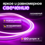 Неоновая светодиодная лента PJShop 4м, 8х16мм, 220В, IP 67, гибкий неон, синий, кратность реза 10 см