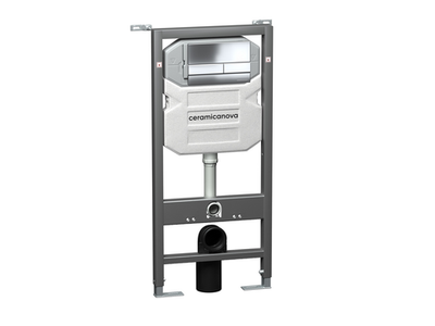 Система инсталляции для унитазов Ceramicanova Вектор (Envision) с кнопкой смыва Плоская (Flat) цвет хром глянцевый, креплениями, арт. CN1002CH