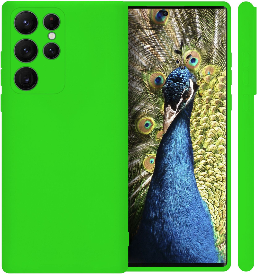 Мягкий Soft Touch чехол из силикона для SAMSUNG GALAXY S22 ULTRA с бархатной подкладкой