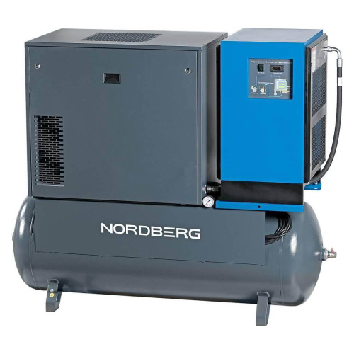 Компрессор винтовой, 11 кВт, 1400 л/мин, 10 бар, ресивер 500 л NORDBERG NCS500/1400-10