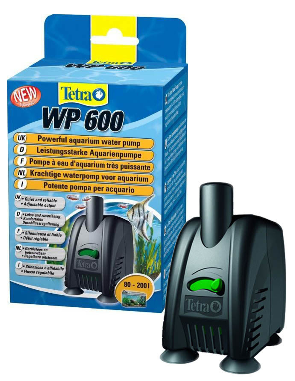 Помпа Тетра WP 600 погружная, 600л/ч,  для аквариумов 80-200 литров