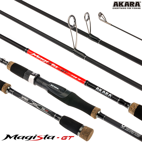 Спиннинг штекерный угольный 2 колена Akara Magista GT M822 (5,5-27) 2,48 м