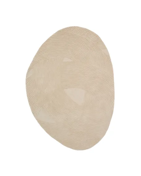 Белый шерстяной ковер Domm 160 x 230 см