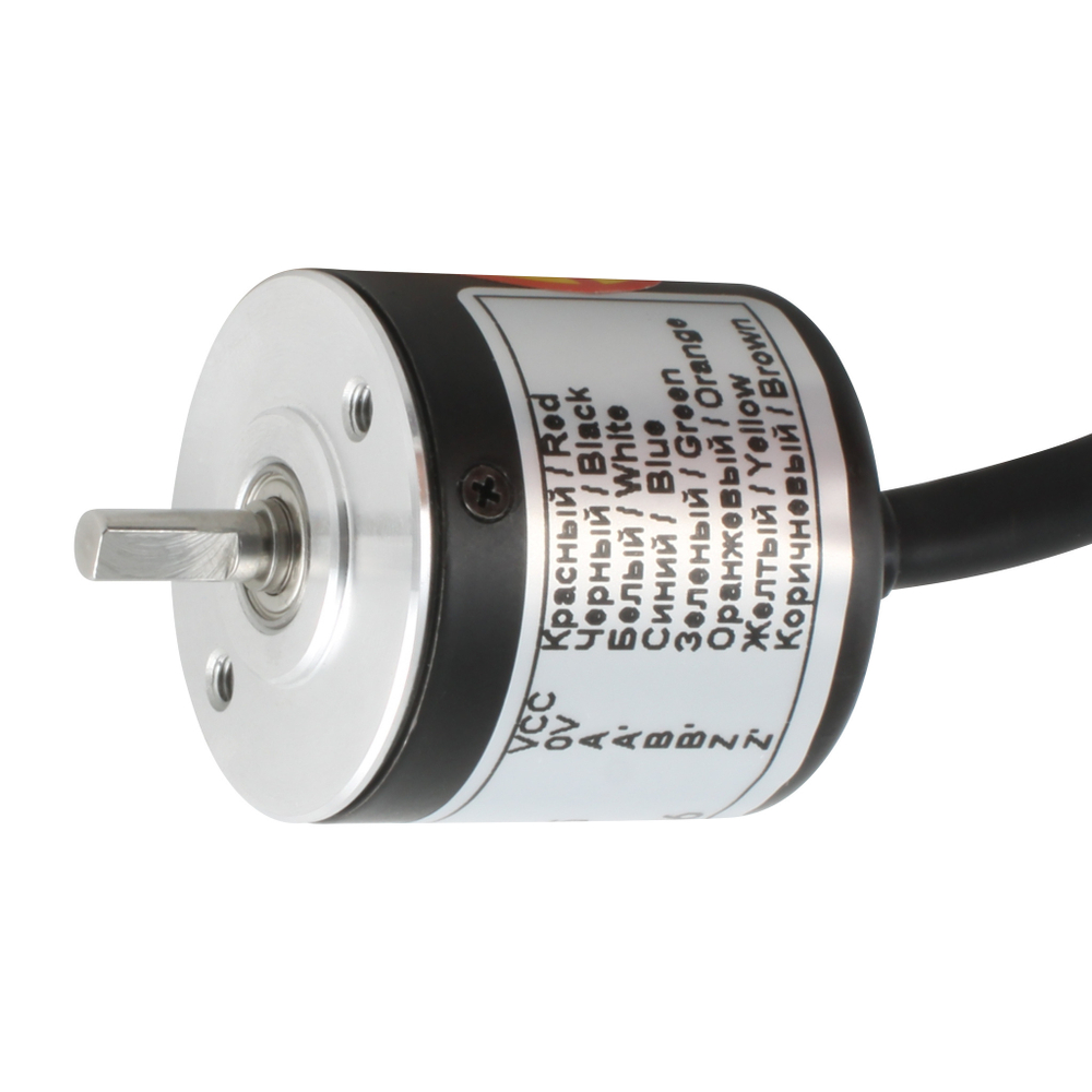 Инкрементальный энкодер INNOCONT ESI-S30-4-500-6-L-5 D=30мм, выступающий вал 4мм, 500 имп/об, 5VDC, выход TTL, IP54, -20…+80°C, аксиальный кабель 2м