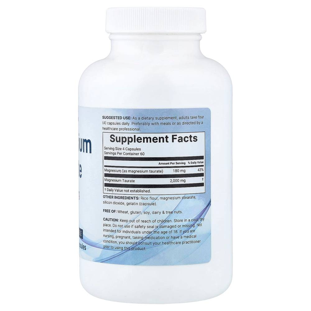 Micro Ingredients, таурат магния, 240 капсул (500 мг в 1 капсуле)