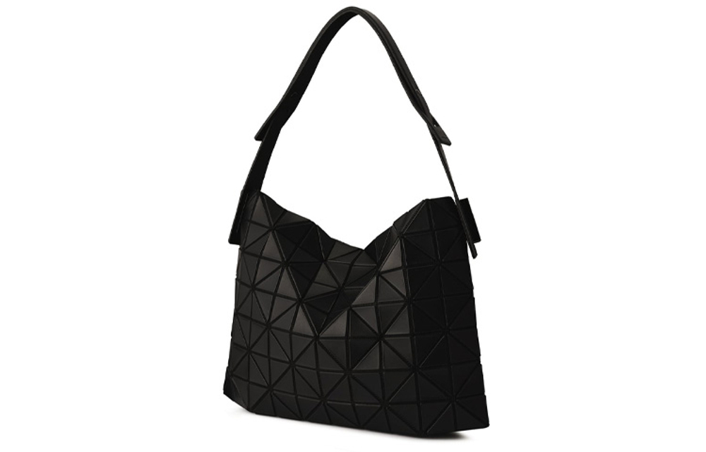 ISSEY MIYAKE Polyvinyl Chloride Resin Baguette Shoulder Bag, Handbag Small Unisex Matte Black