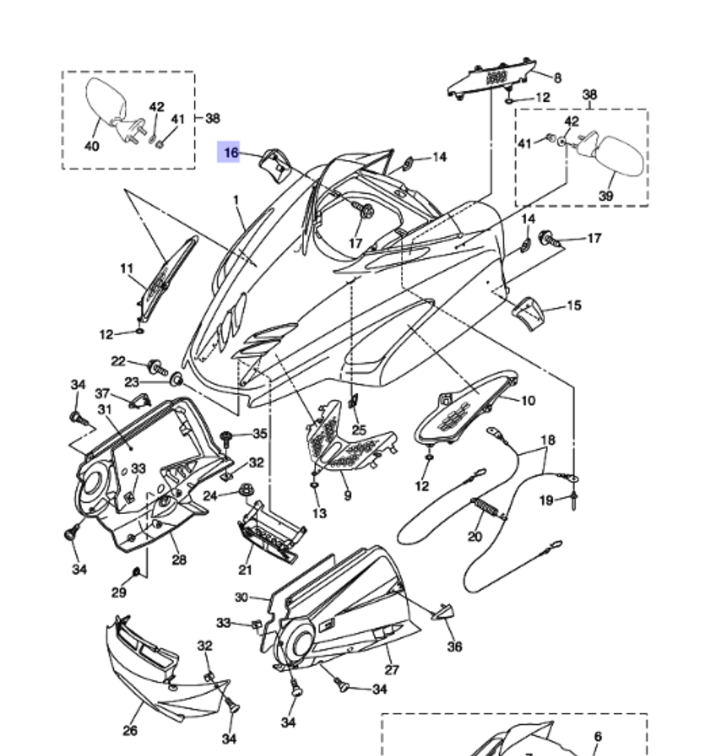 Накладка правая Yamaha 8FN-77162-00-00