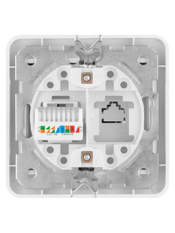 Розетка компьютерная RJ-45 белая "Валдай" TDM