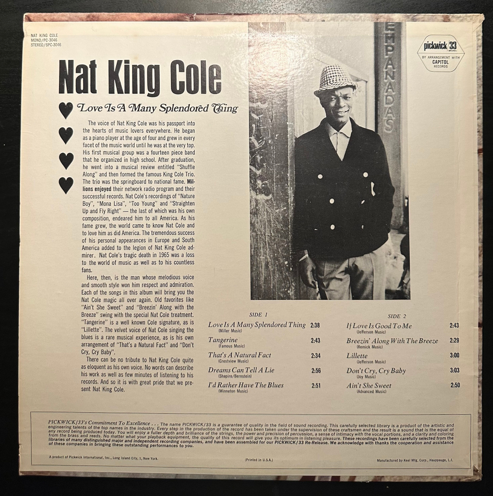 Nat King Cole - Love Is A Many Splendored Thing (США 1966г.)