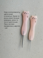 крючок с ручкой-котиком розовый