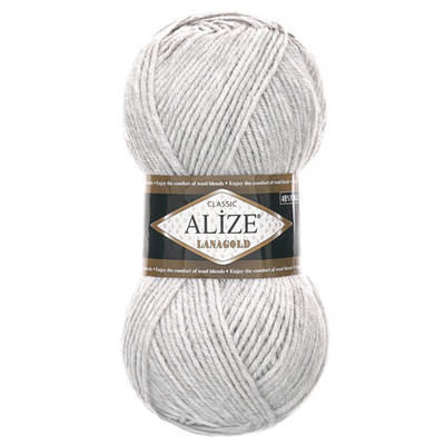Пряжа Alize (Ализе) Lana Gold / уп.5 мот. по 100 г, 240м, 684 пепельный меланж A