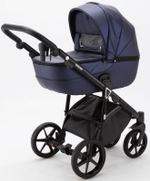 Детская коляска Adamex Bibione Deluxe 3 в 1 BI-SM09 (Т.СИН.ПЕРЛ.ПЕРФ.КОЖА)
