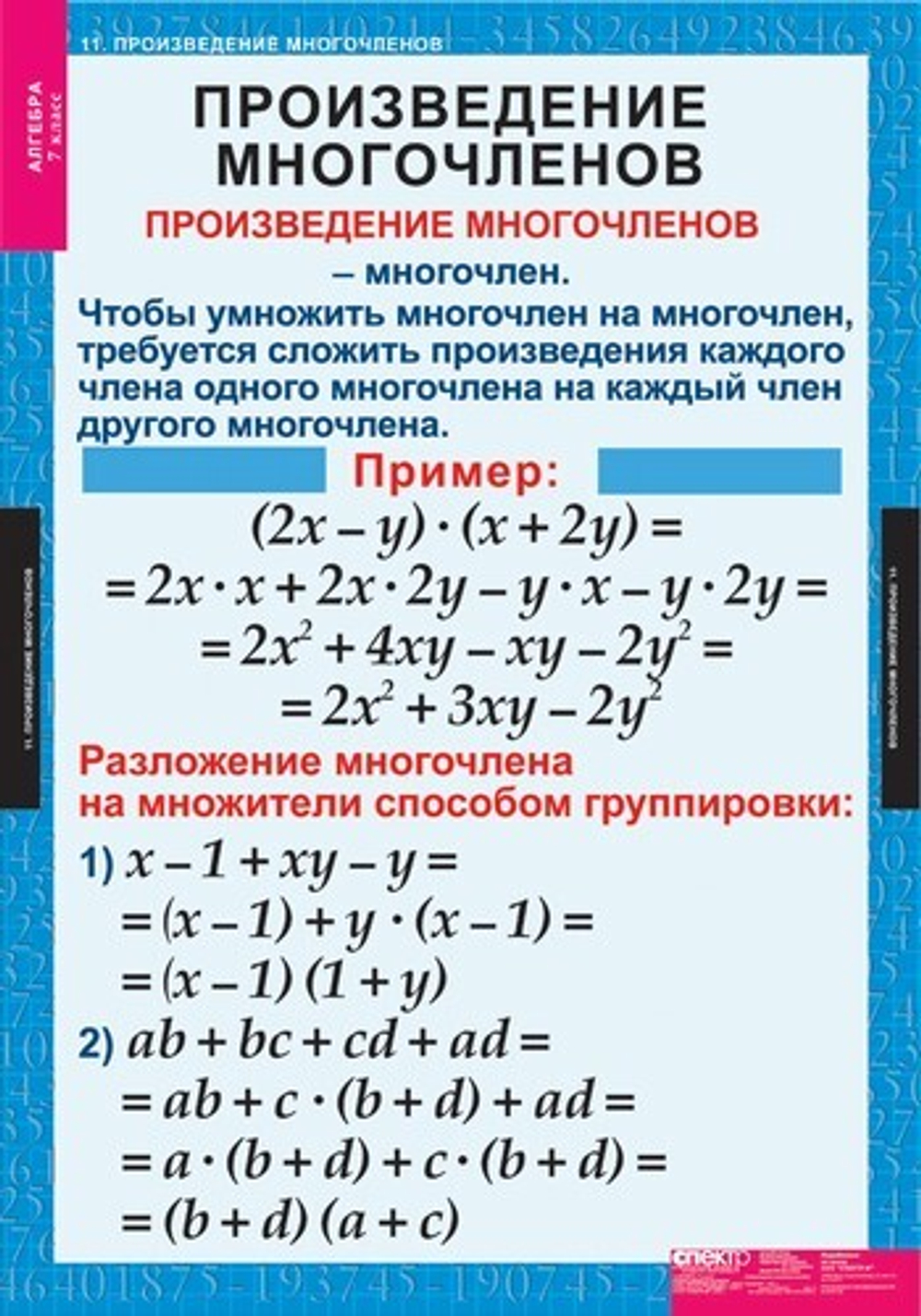 Алгебра 7 кл (15 таблиц)