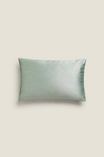 ZARA HOME ОДНОТОННЫЙ ЧЕХОЛ ДЛЯ ДЕКОРАТИВНОЙ ПОДУШКИ, СВЕТЛО-ЗЕЛЕНЫЙ