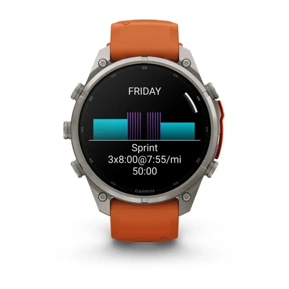 Смарт-часы Garmin fenix 9 Pro (47 мм) титан осенне-оранжевый/ярко-оранжевый