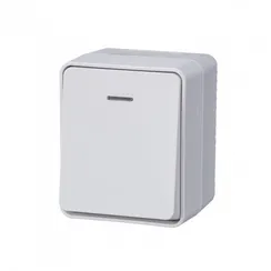 Выключатель одноклавишный с подсветкой IP54 Systeme Electric AtlasDesign Profi54 Белый ATN540113