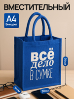 Сумка женская василькового цвета с синими ручками.