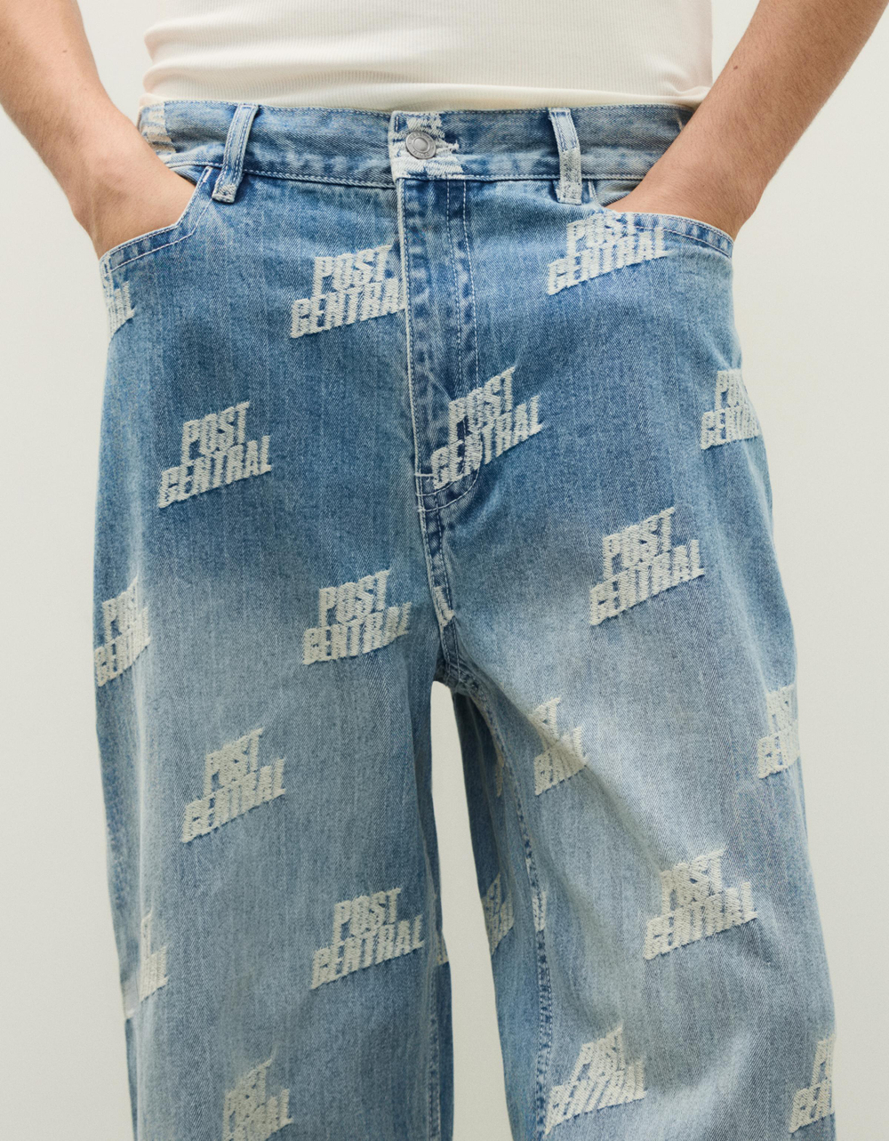 Мужские жаккардовые джинсы - BERSHKA