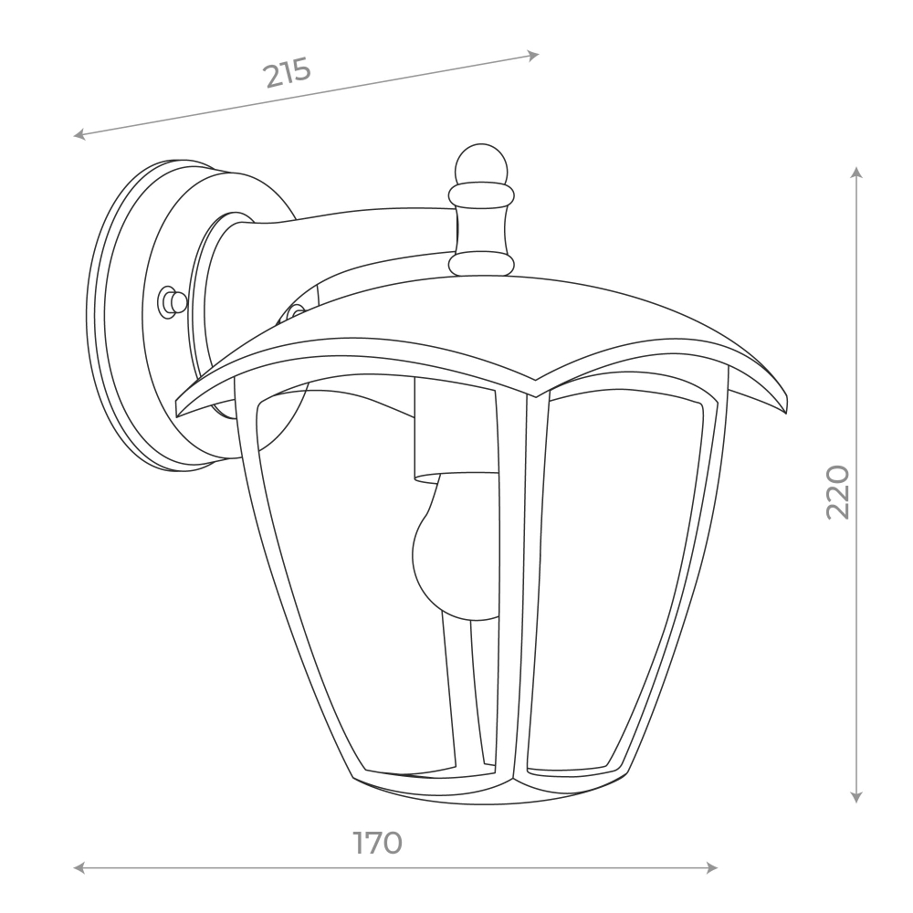 Светильник с лампой накаливания, черный, черный / прозрачный, SIVINO, E27, 40