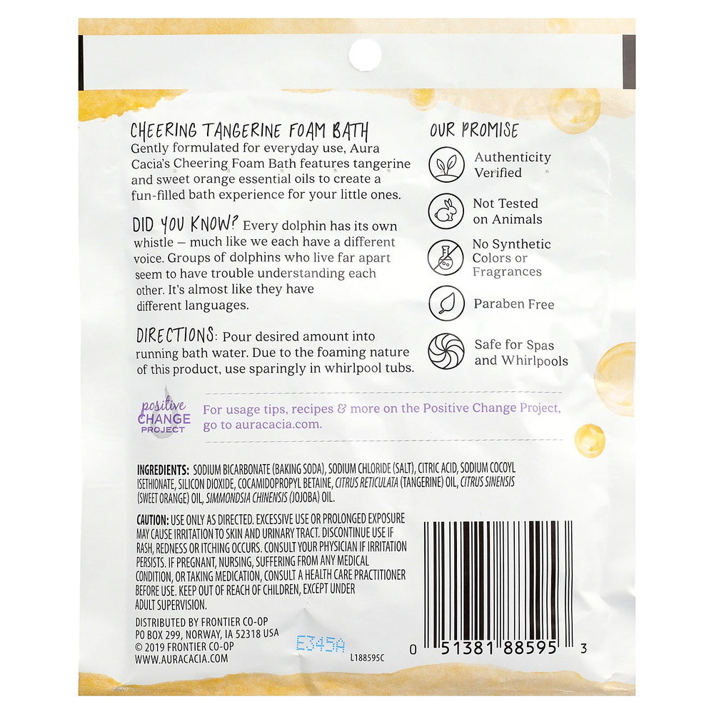 Aura Cacia, пенка для ванны, бодрящий мандарин, 70,9 г (2,5 унции)