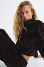 Велюровый свитшот на молнии - H&M