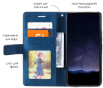 Дизайнерский чехол-книжка из кожи для REALME 9 PRO+ и 9 4G (3521) с отделом для наличных, 3 слотами для карт и подставкой