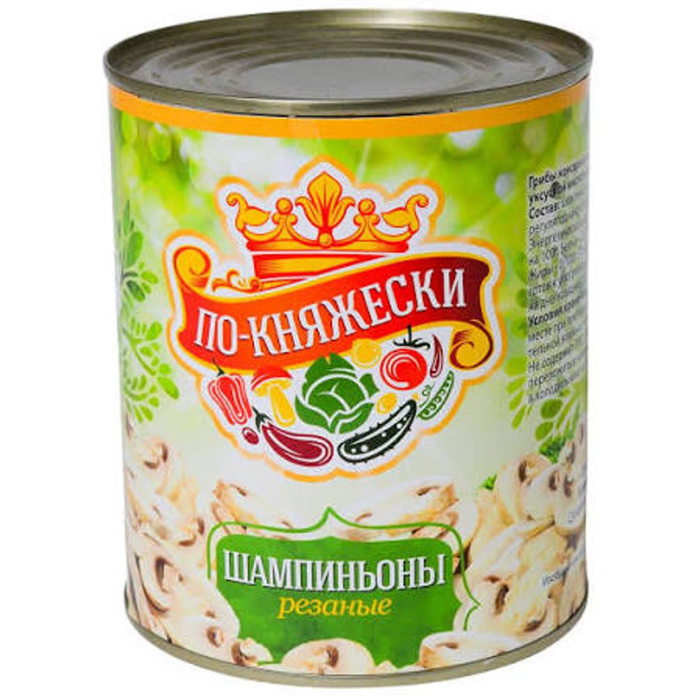 Шампиньоны рез. По-княжески жб 850гр