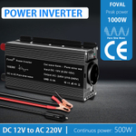 Инвертор 12V-220V 1000W черный Foval чистая синусоида