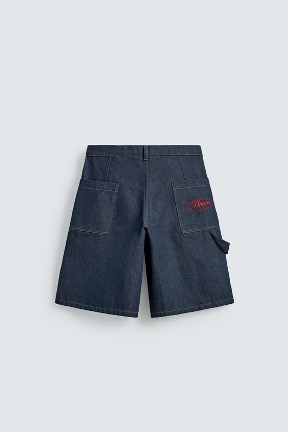 ZARA ДЖИНСОВЫЕ ШОРТЫ С ВЫШИВКОЙ, ИНДИГО