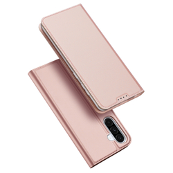 Чехол книжка из кожи розового цвета для Samsung Galaxy A36 5G и Galaxy A56 5G, серия Skin Pro Series от Dux Ducis