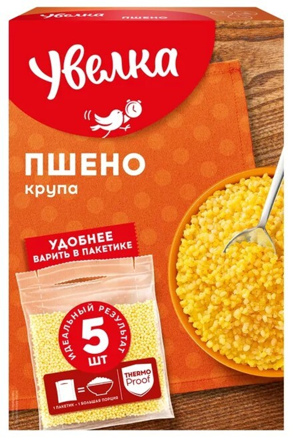 Крупа пшено «Увелка» в пакетах для варки, 5х80г
