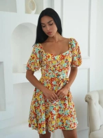 Летнее платье короткое в цветочек