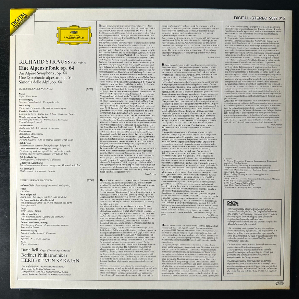 Штраус - Альпийская симфония (Германия 1981г.)