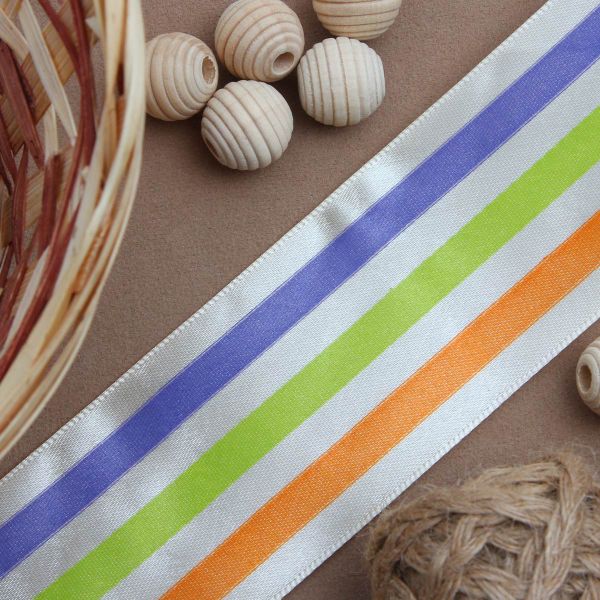 Лента атласная с рисунком полосы 45.0 мм / 3 метра, Globus