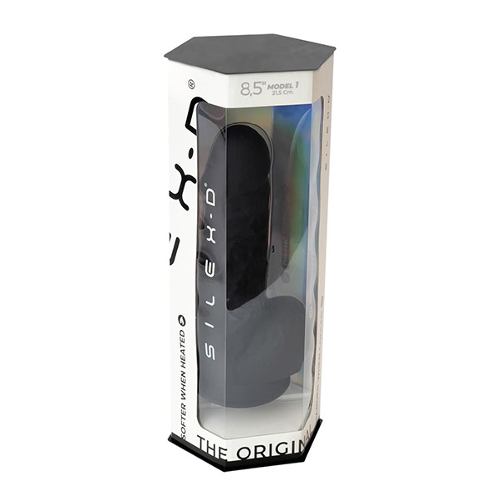 Черный фаллоимитатор 21,5см на присоске с мошенкой SilexD the Original Silicone Dildo 8,5" Model 4