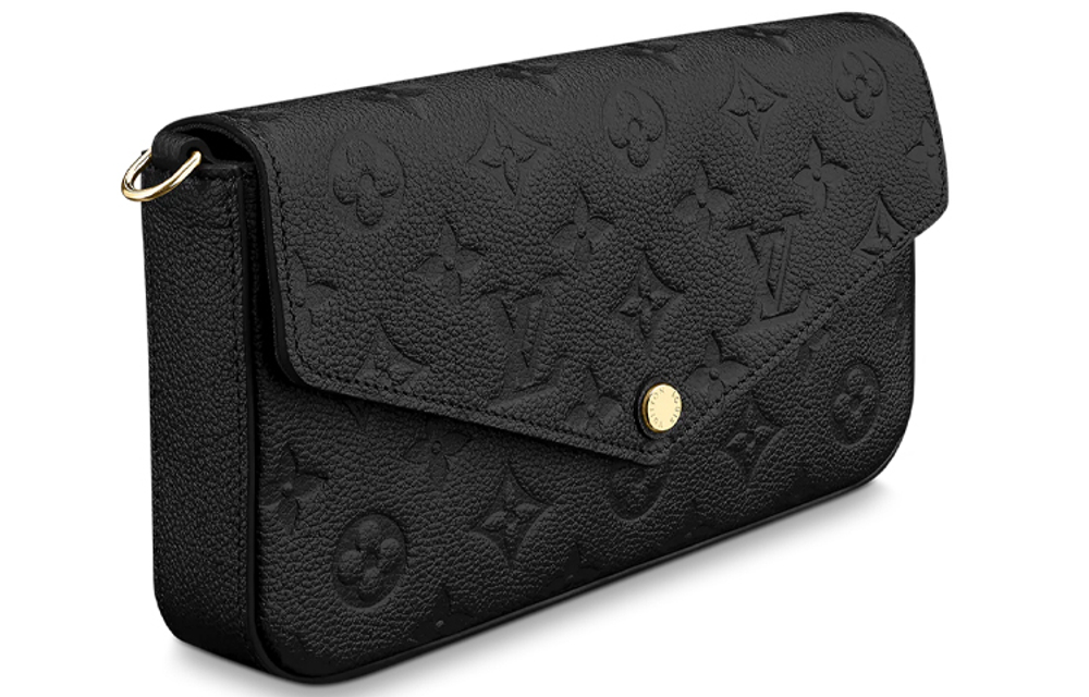 LOUIS VUITTON Pochette Felicie Zippered Insert Monogram Empreinte Noir