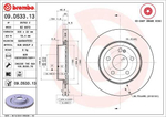 Диск тормозной Brembo Co-cast задний 09D53313