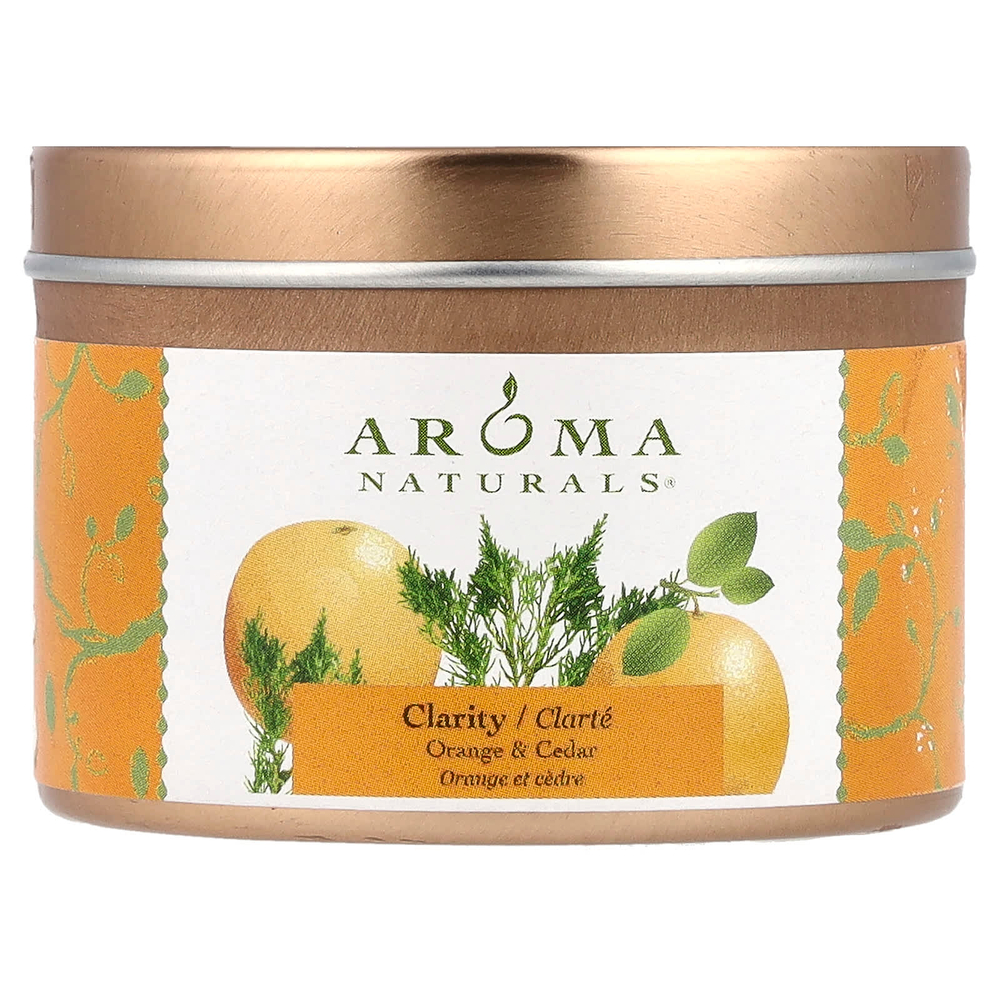 Aroma Naturals, Soy VegePure®, олово для путешествий, свеча, апельсин и кедр, 79,38 г (2,8 унции)